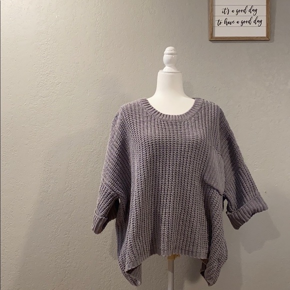 POL Sweaters - Gray Chenille Pullover